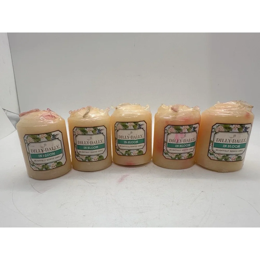 Lot 5 Dilly Dally In Bloom Delightfully Scented Candles New Sealed NOS Gift